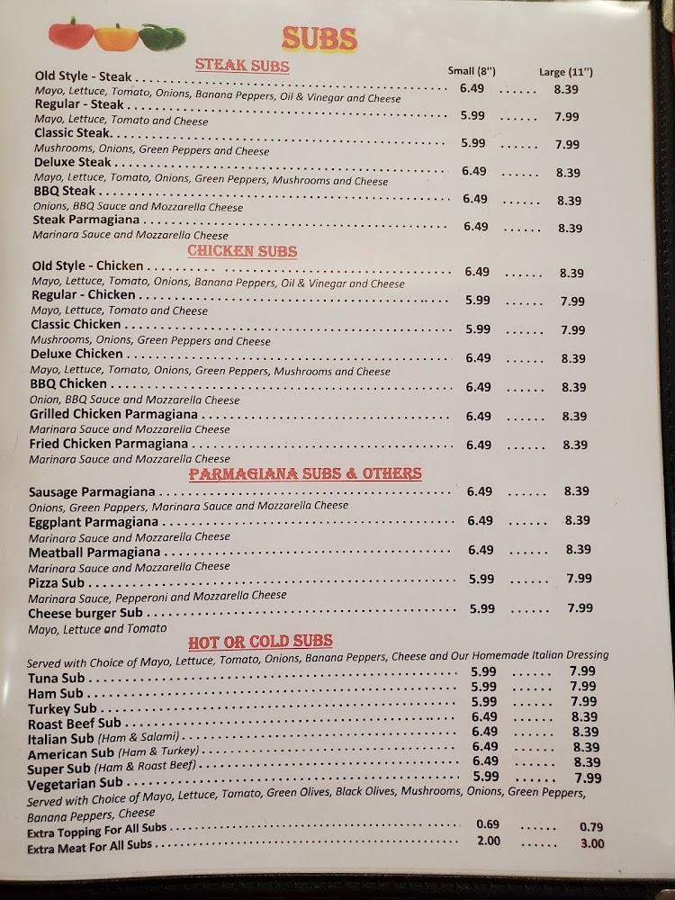 Maria's Famous Subs & Pizza Menu image 1
