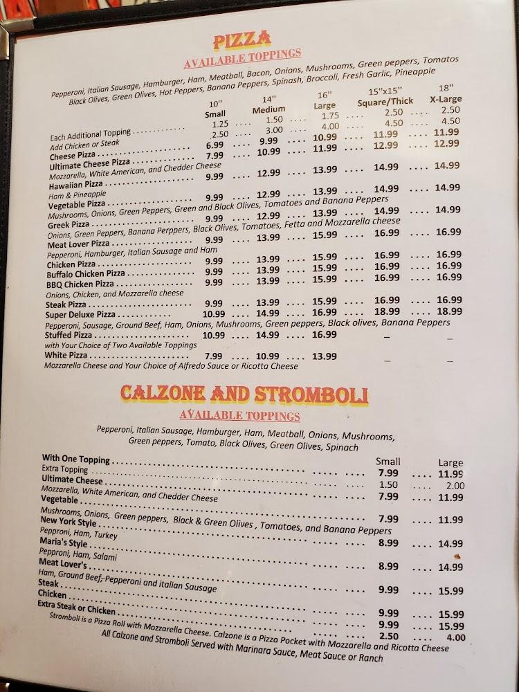 Maria's Famous Subs & Pizza Menu image 3